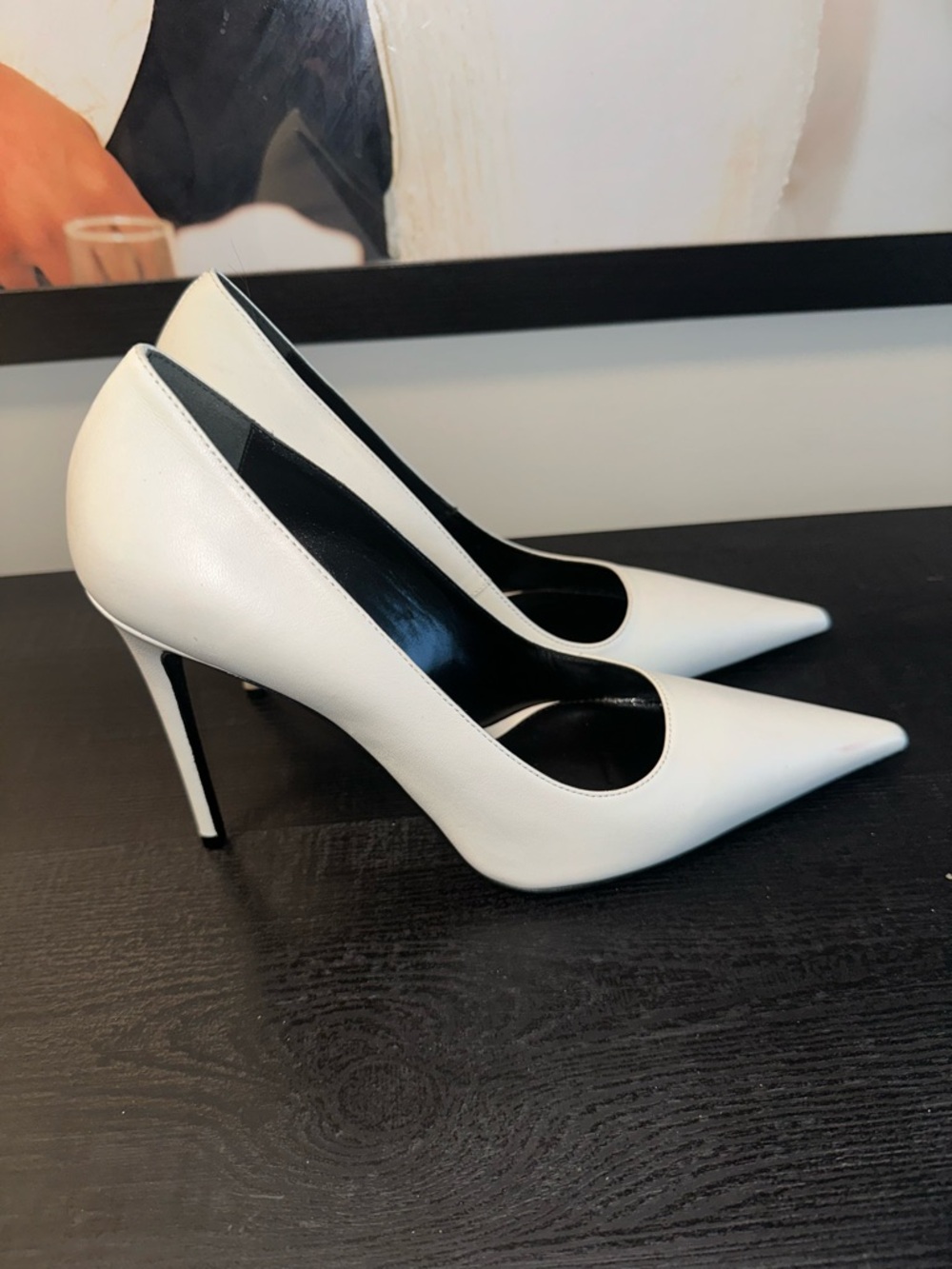 Retrofete White Pointed Toe Stiletto Pumps